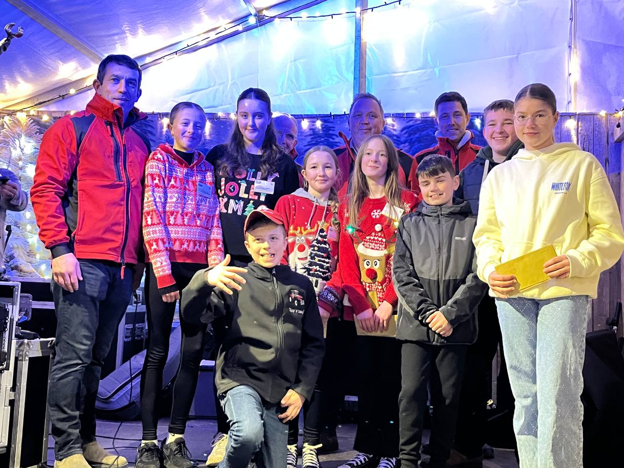 Young entrepreneurs and organisers on the Winterfest stage